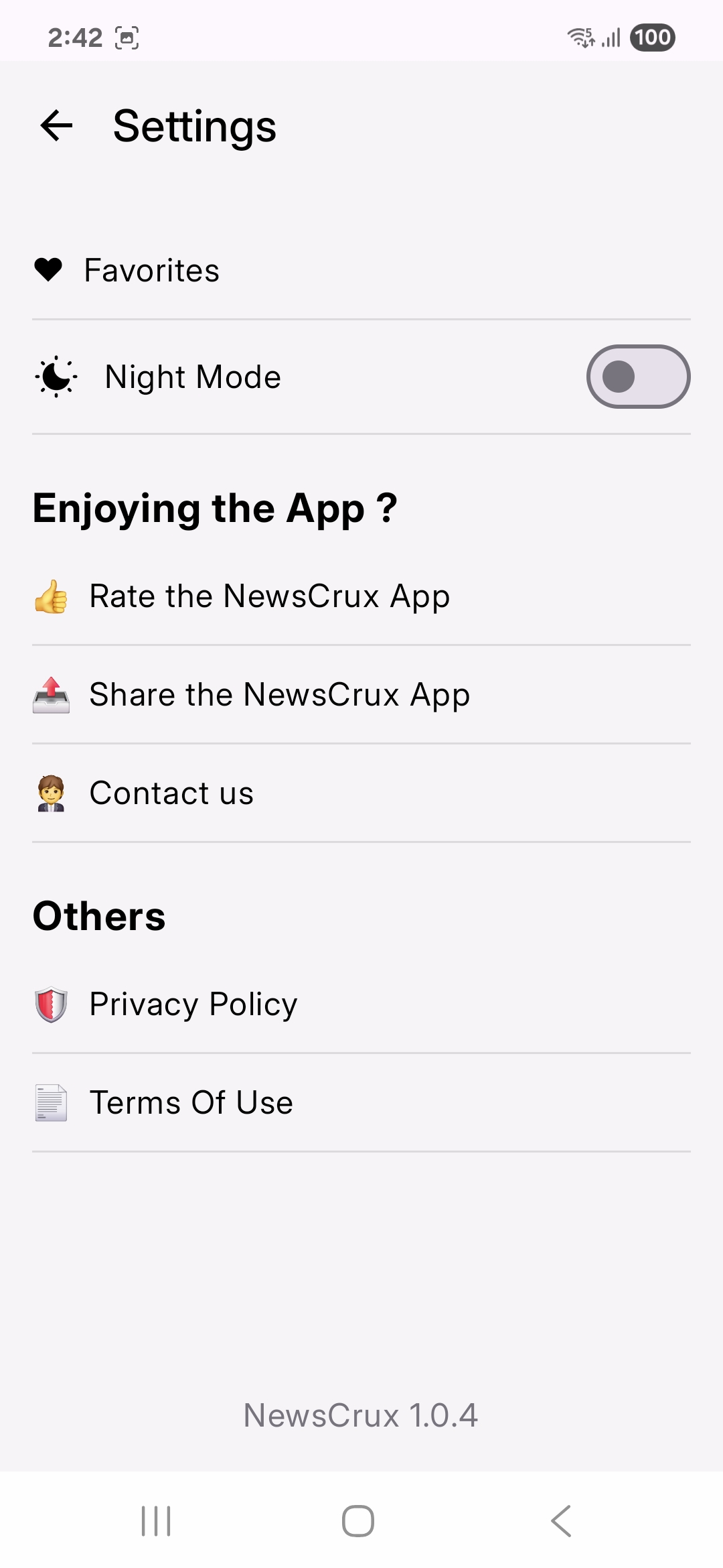 Settings Screen